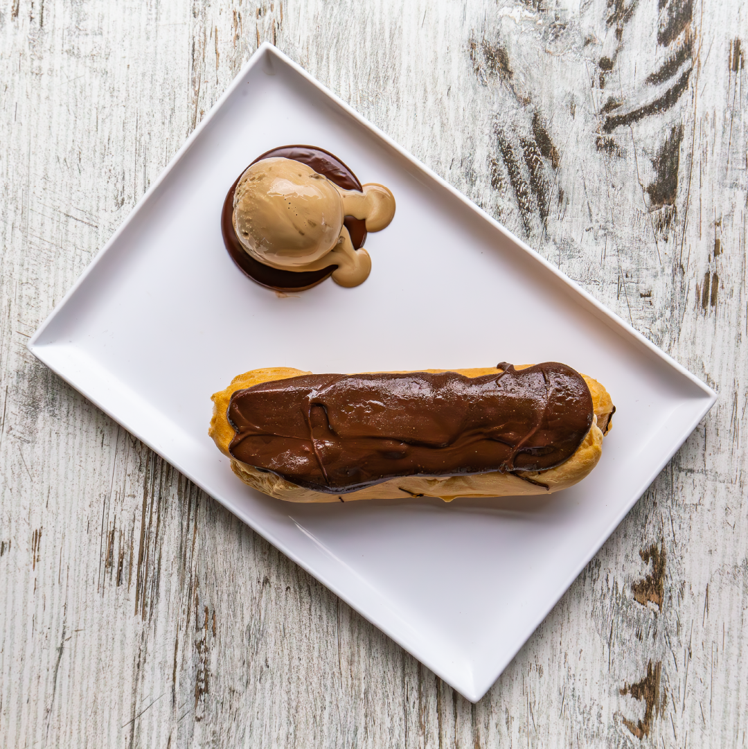 Dessert of the Month: Chocolate Eclair with Espresso Ice-Cream